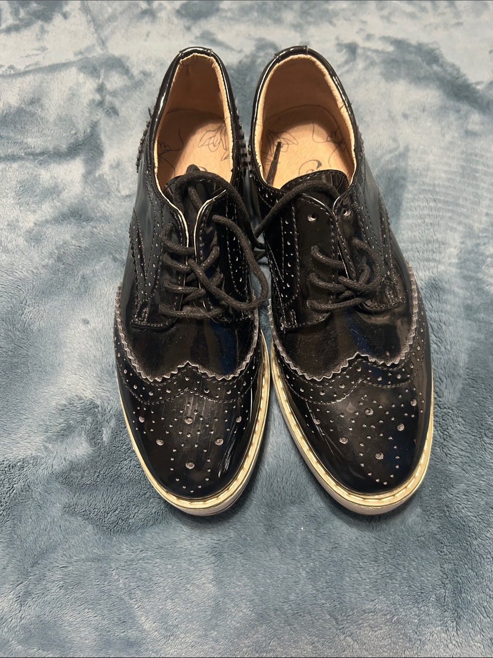 Black Women Brogue Oxford Dress Shoes